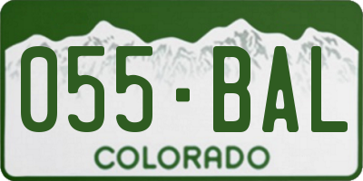 CO license plate 055BAL