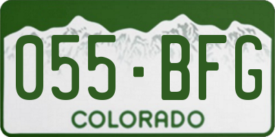 CO license plate 055BFG