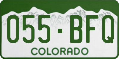 CO license plate 055BFQ