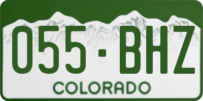 CO license plate 055BHZ