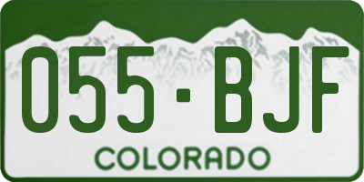 CO license plate 055BJF