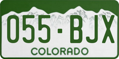 CO license plate 055BJX