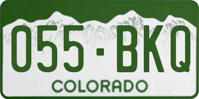 CO license plate 055BKQ