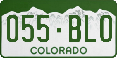 CO license plate 055BLO