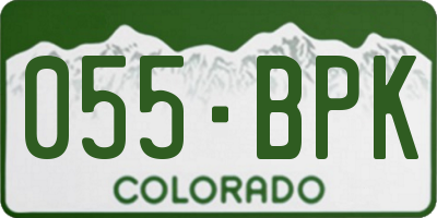 CO license plate 055BPK