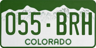 CO license plate 055BRH
