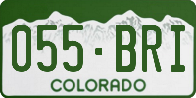 CO license plate 055BRI