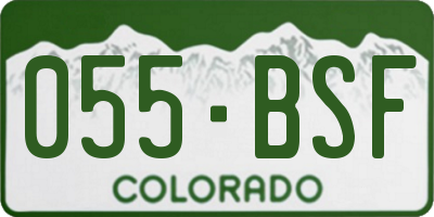 CO license plate 055BSF