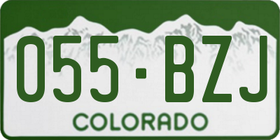 CO license plate 055BZJ