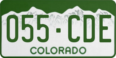 CO license plate 055CDE