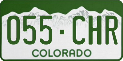 CO license plate 055CHR
