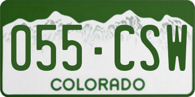 CO license plate 055CSW