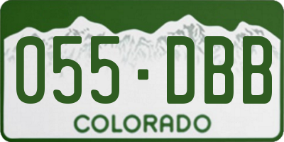 CO license plate 055DBB