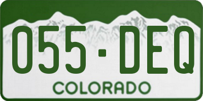 CO license plate 055DEQ
