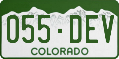 CO license plate 055DEV