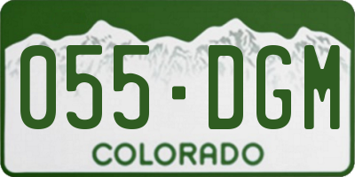 CO license plate 055DGM