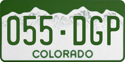 CO license plate 055DGP