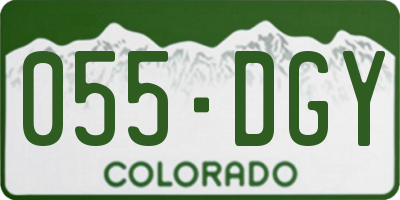 CO license plate 055DGY