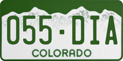 CO license plate 055DIA