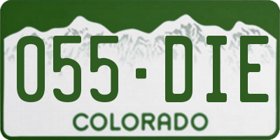 CO license plate 055DIE