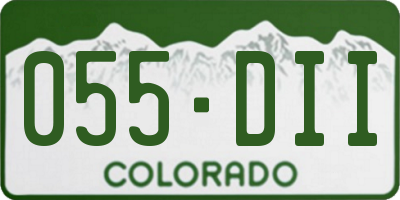 CO license plate 055DII