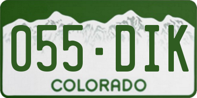 CO license plate 055DIK
