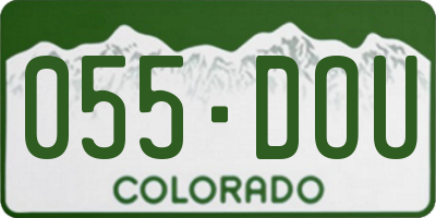CO license plate 055DOU