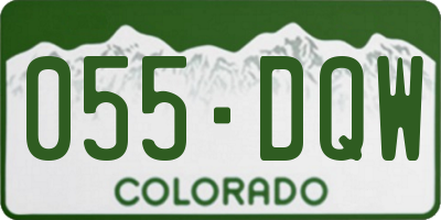 CO license plate 055DQW