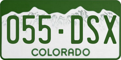 CO license plate 055DSX