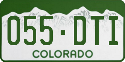 CO license plate 055DTI