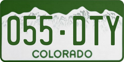 CO license plate 055DTY