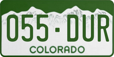 CO license plate 055DUR