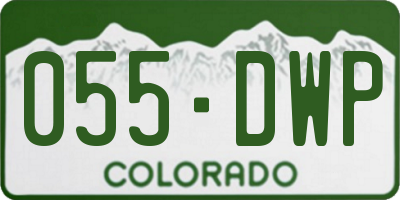 CO license plate 055DWP