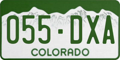CO license plate 055DXA