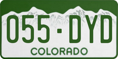 CO license plate 055DYD