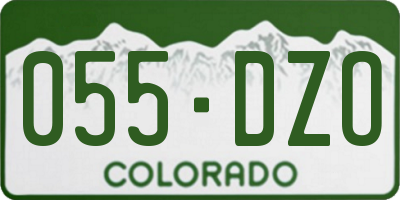 CO license plate 055DZO