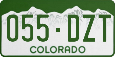 CO license plate 055DZT