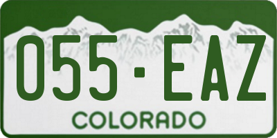 CO license plate 055EAZ