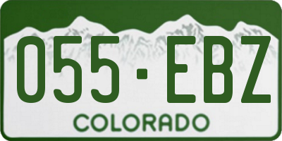 CO license plate 055EBZ