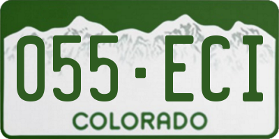 CO license plate 055ECI