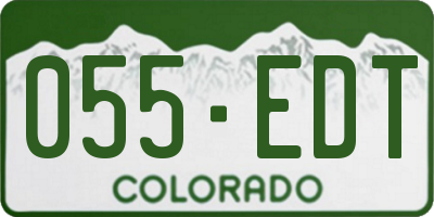 CO license plate 055EDT