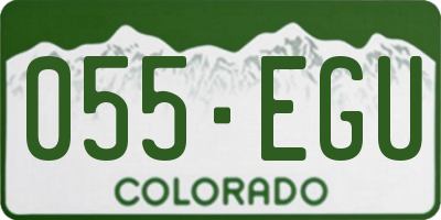 CO license plate 055EGU