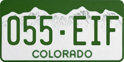 CO license plate 055EIF
