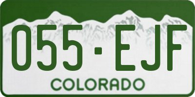 CO license plate 055EJF