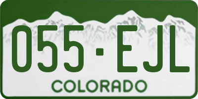 CO license plate 055EJL
