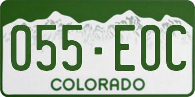 CO license plate 055EOC