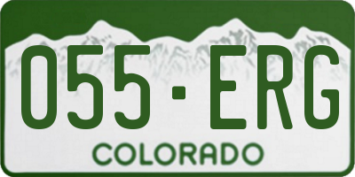 CO license plate 055ERG