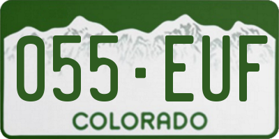 CO license plate 055EUF