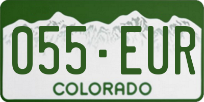 CO license plate 055EUR