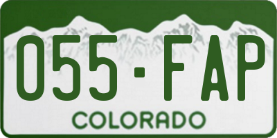 CO license plate 055FAP
